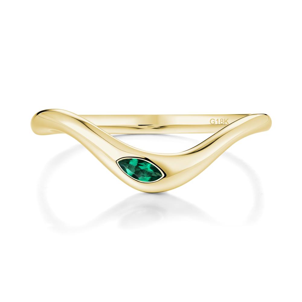 Marquise Cut Emerald Nesting Ring - LUO Jewelry #metal_18k yellow gold