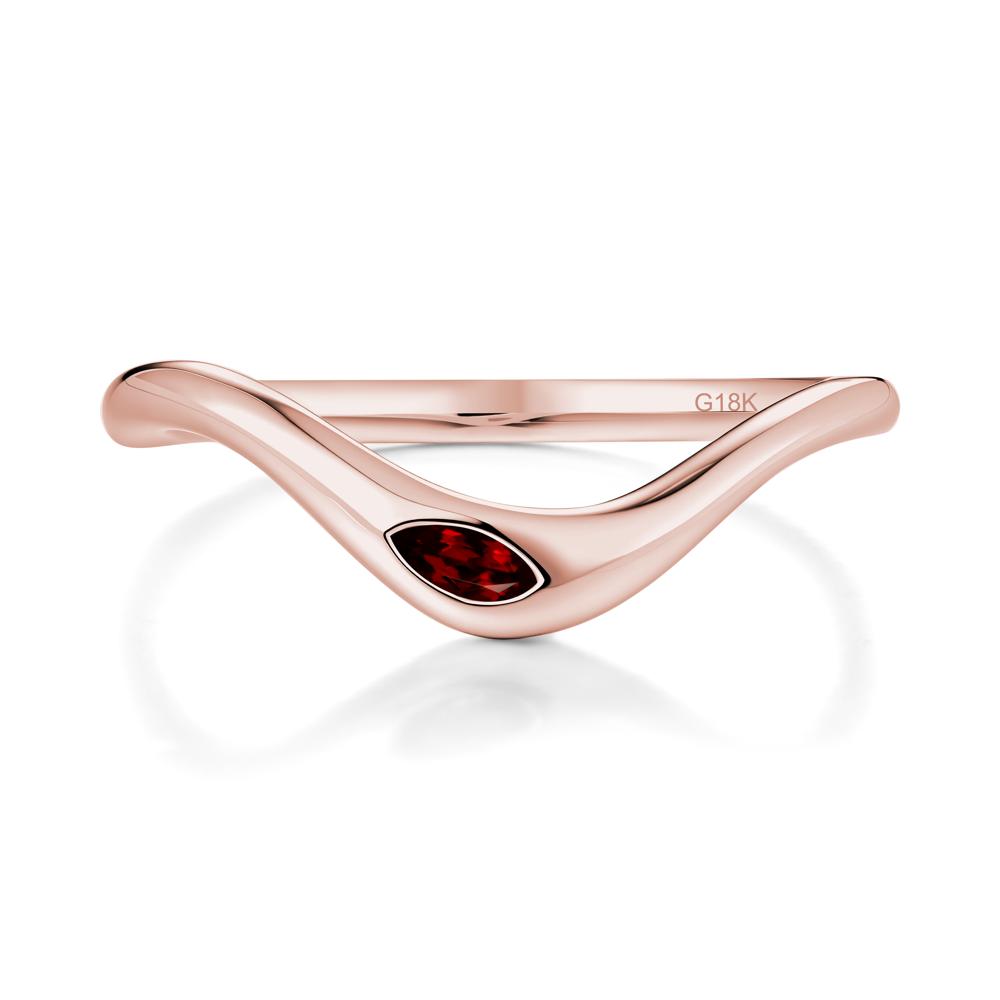 Marquise Cut Garnet Nesting Ring - LUO Jewelry #metal_18k rose gold
