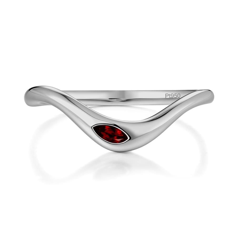 Marquise Cut Garnet Nesting Ring - LUO Jewelry #metal_platinum