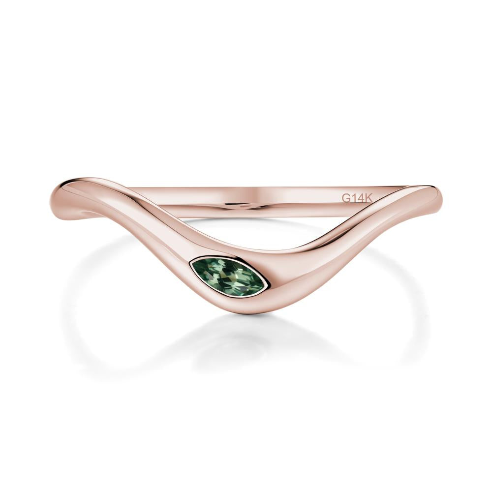Marquise Cut Green Sapphire Nesting Ring - LUO Jewelry #metal_14k rose gold