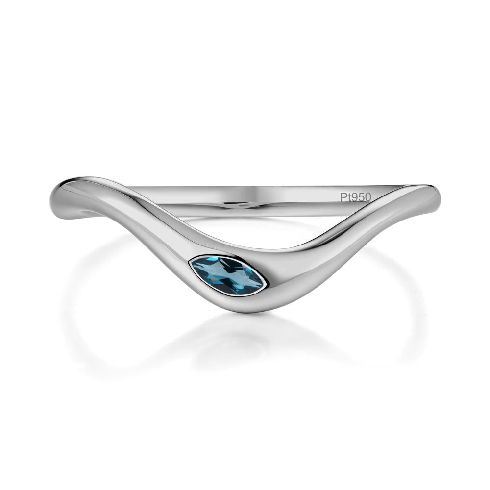 London Blue Topaz Flow Stackable Nesting Ring - LUO Jewelry #metal_platinum
