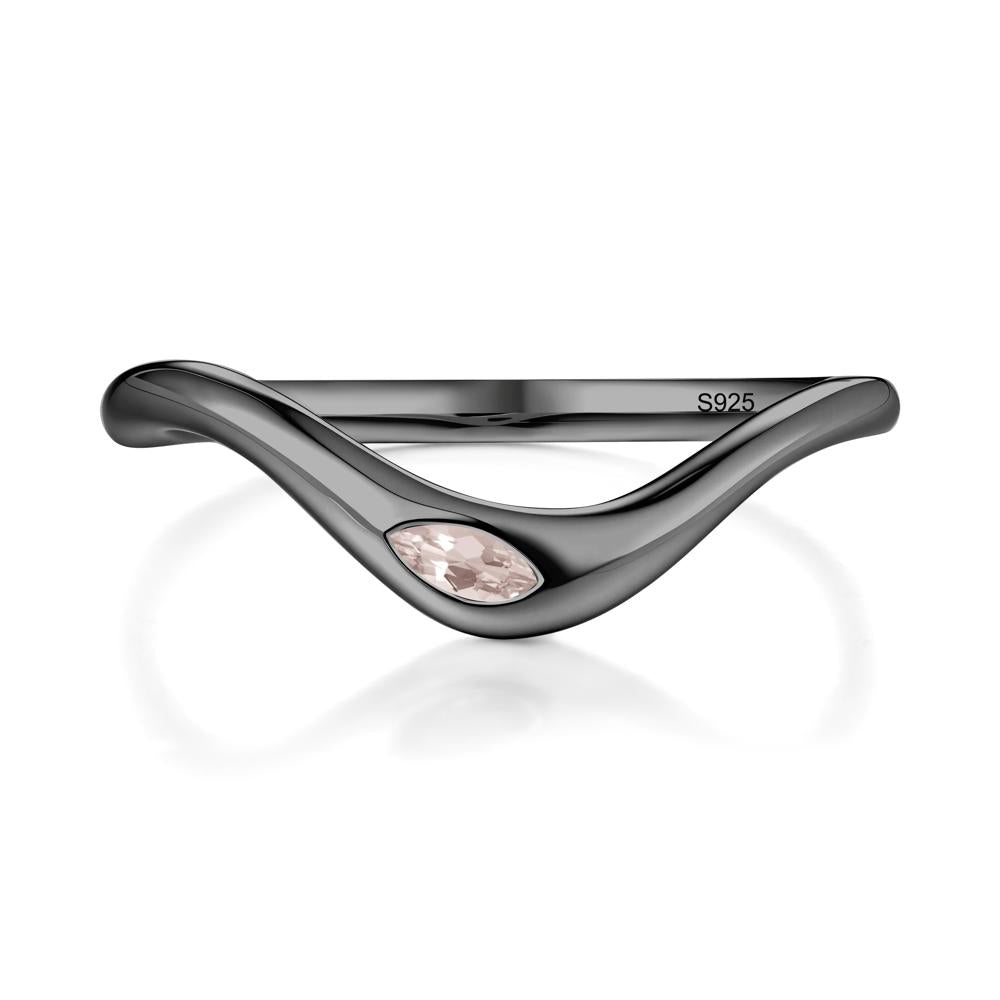 Morganite Flow Stackable Nesting Ring - LUO Jewelry #metal_black finish sterling silver