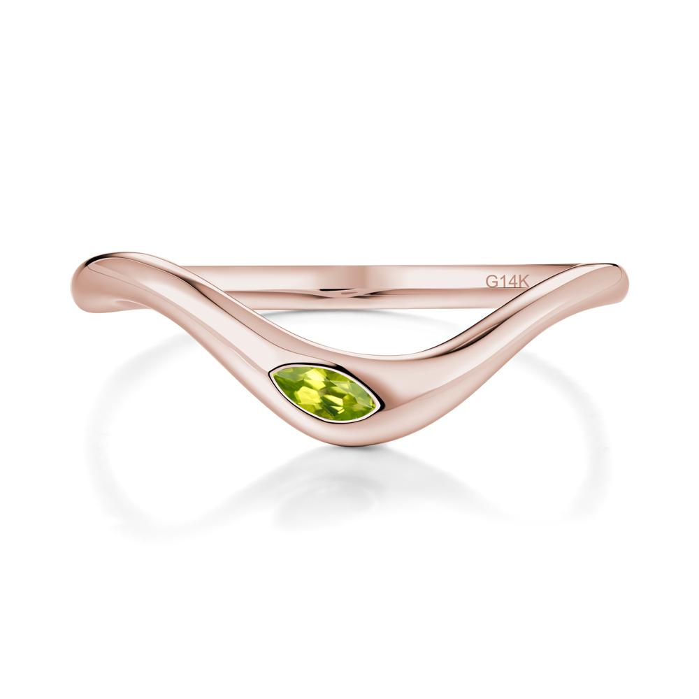 Flow Marquise Cut Peridot Ring - LUO Jewelry #metal_14k rose gold