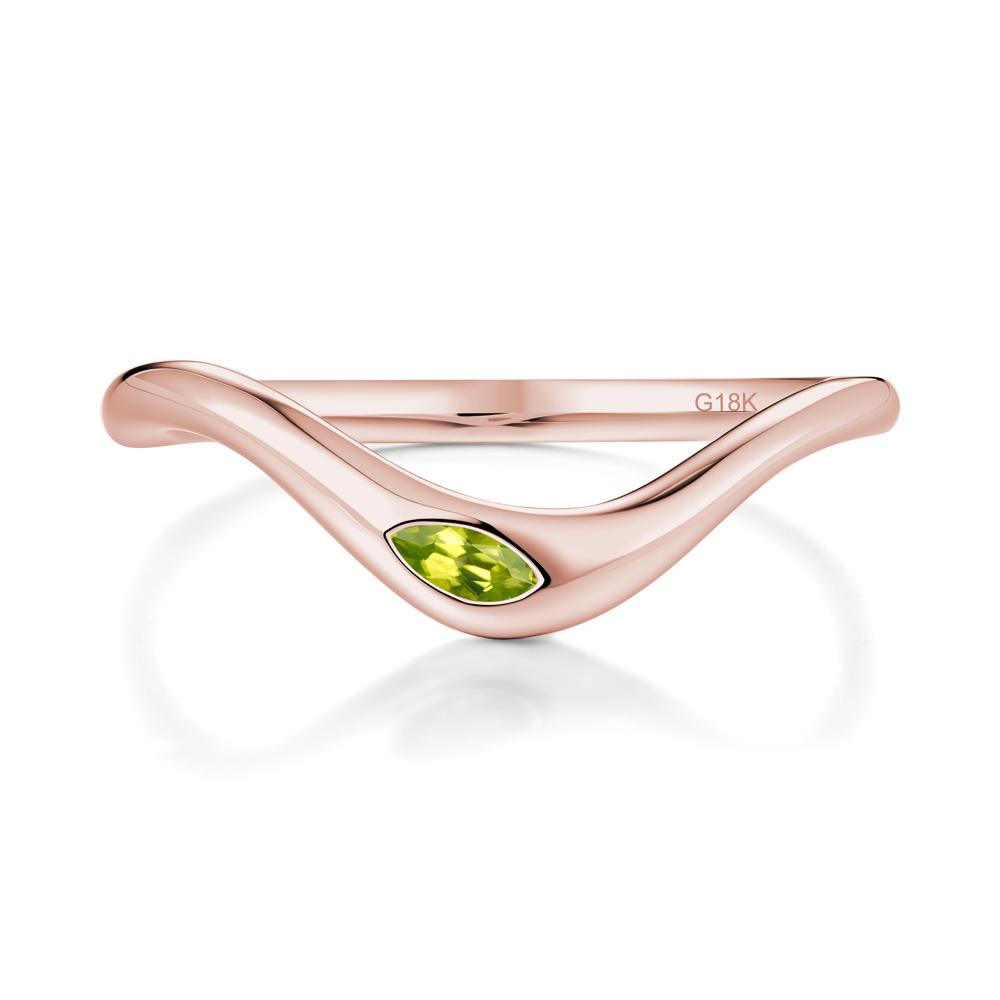 Flow Marquise Cut Peridot Ring - LUO Jewelry #metal_18k rose gold