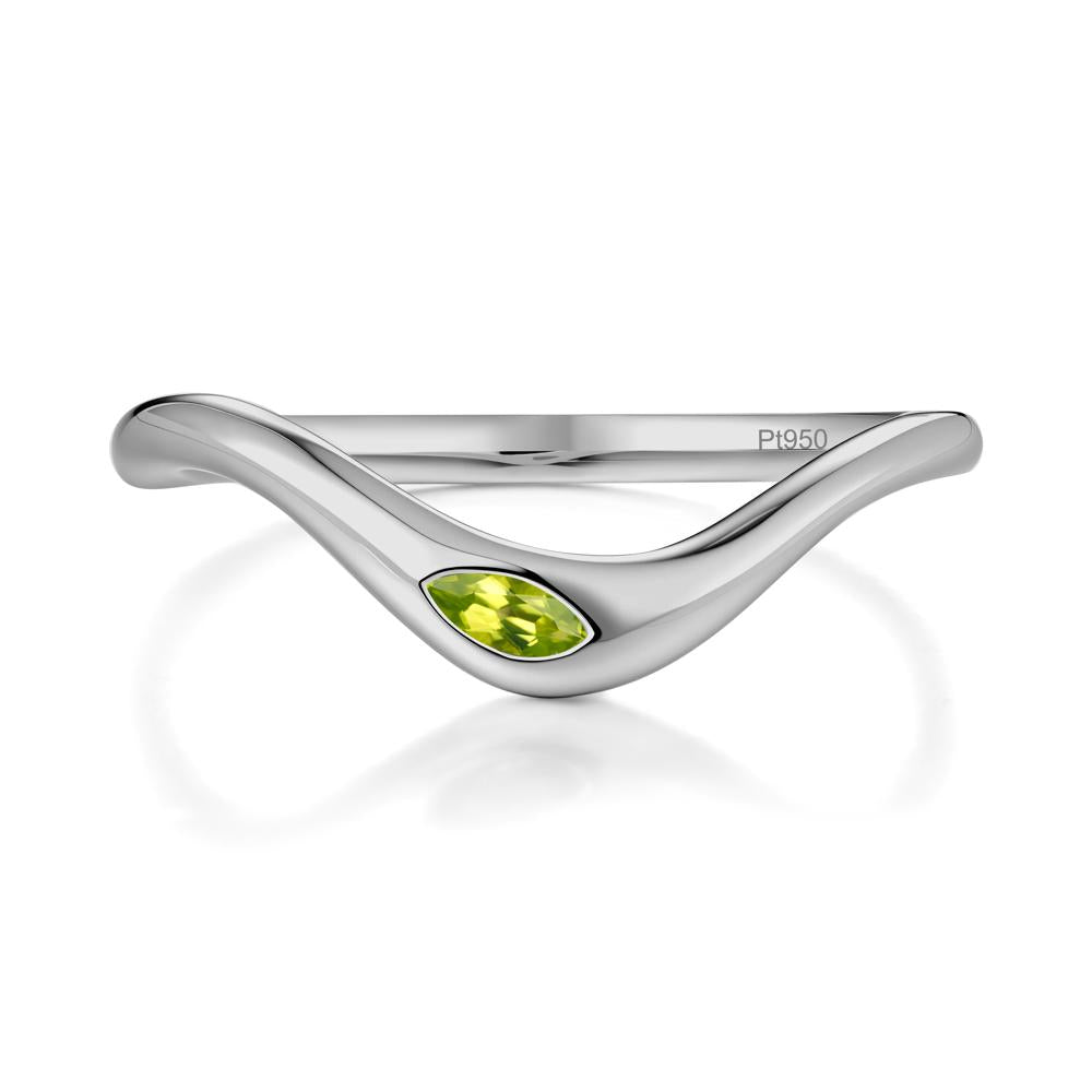 Flow Marquise Cut Peridot Ring - LUO Jewelry #metal_platinum