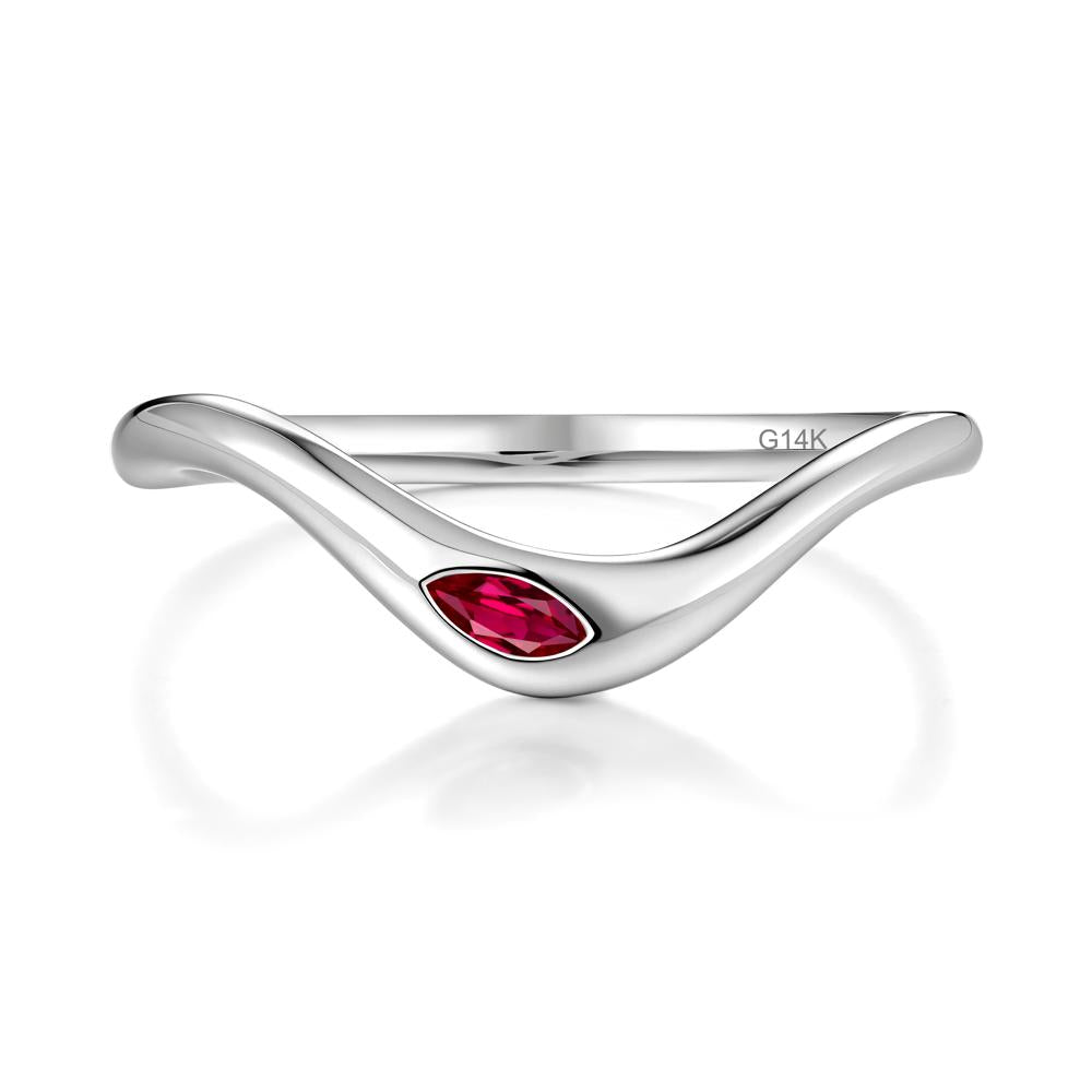 Ruby Flow Stackable Nesting Ring - LUO Jewelry #metal_14k white gold