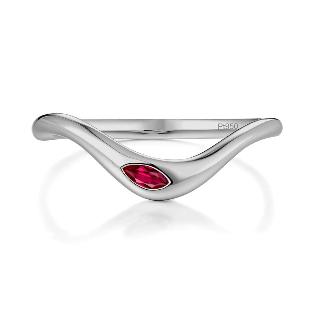 Ruby Flow Stackable Nesting Ring - LUO Jewelry #metal_platinum