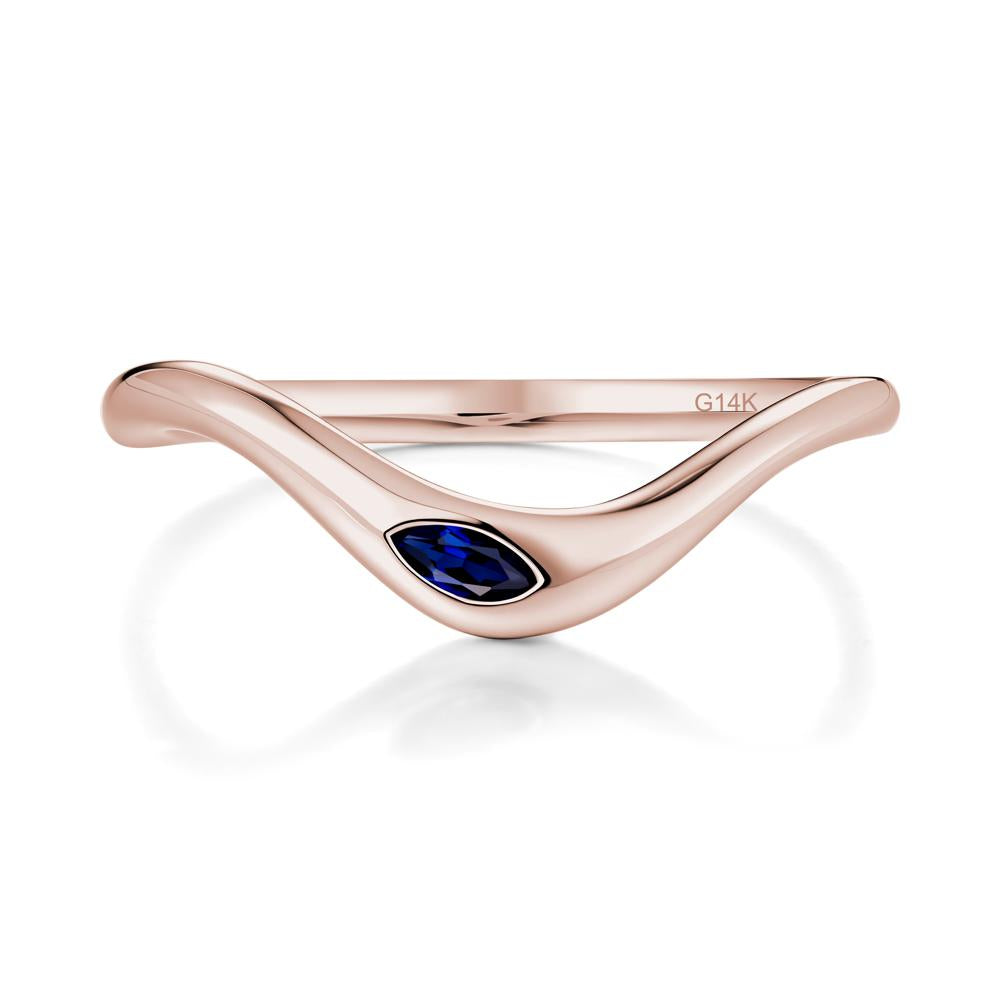 Marquise Cut Sapphire Nesting Ring - LUO Jewelry #metal_14k rose gold