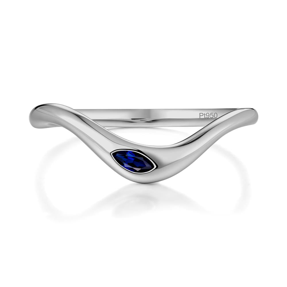 Marquise Cut Sapphire Nesting Ring - LUO Jewelry #metal_platinum