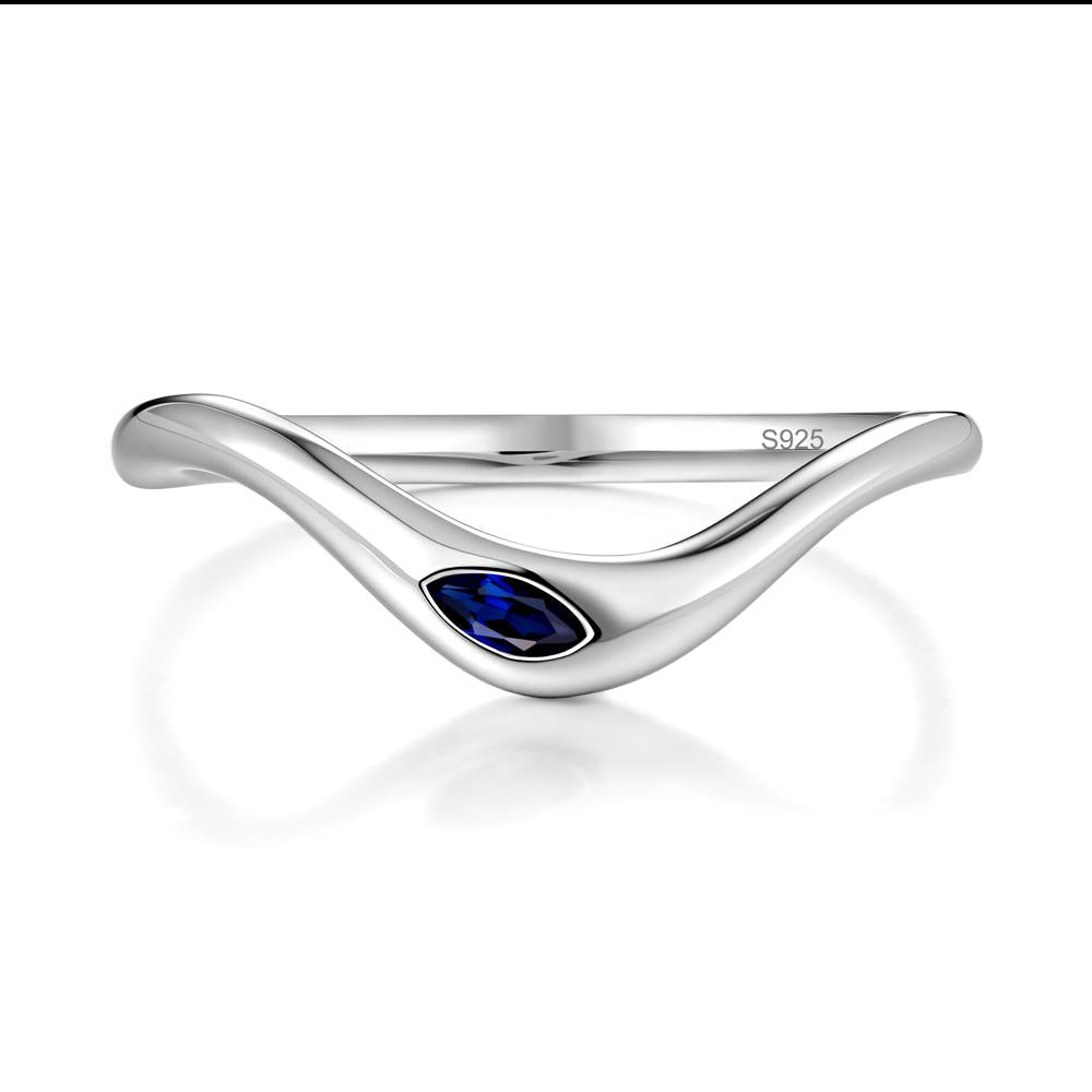 Marquise Cut Sapphire Nesting Ring - LUO Jewelry #metal_sterling silver