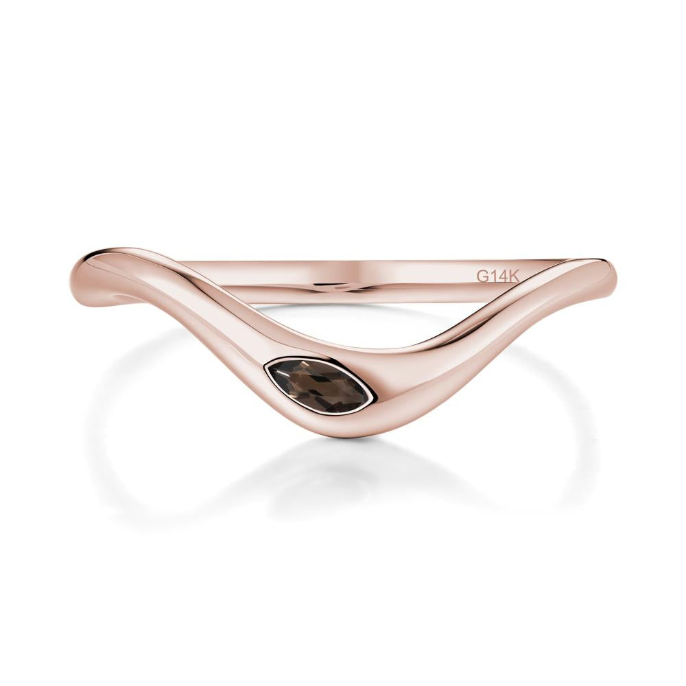 Flow Marquise Cut Smoky Quartz Ring - LUO Jewelry #metal_14k rose gold