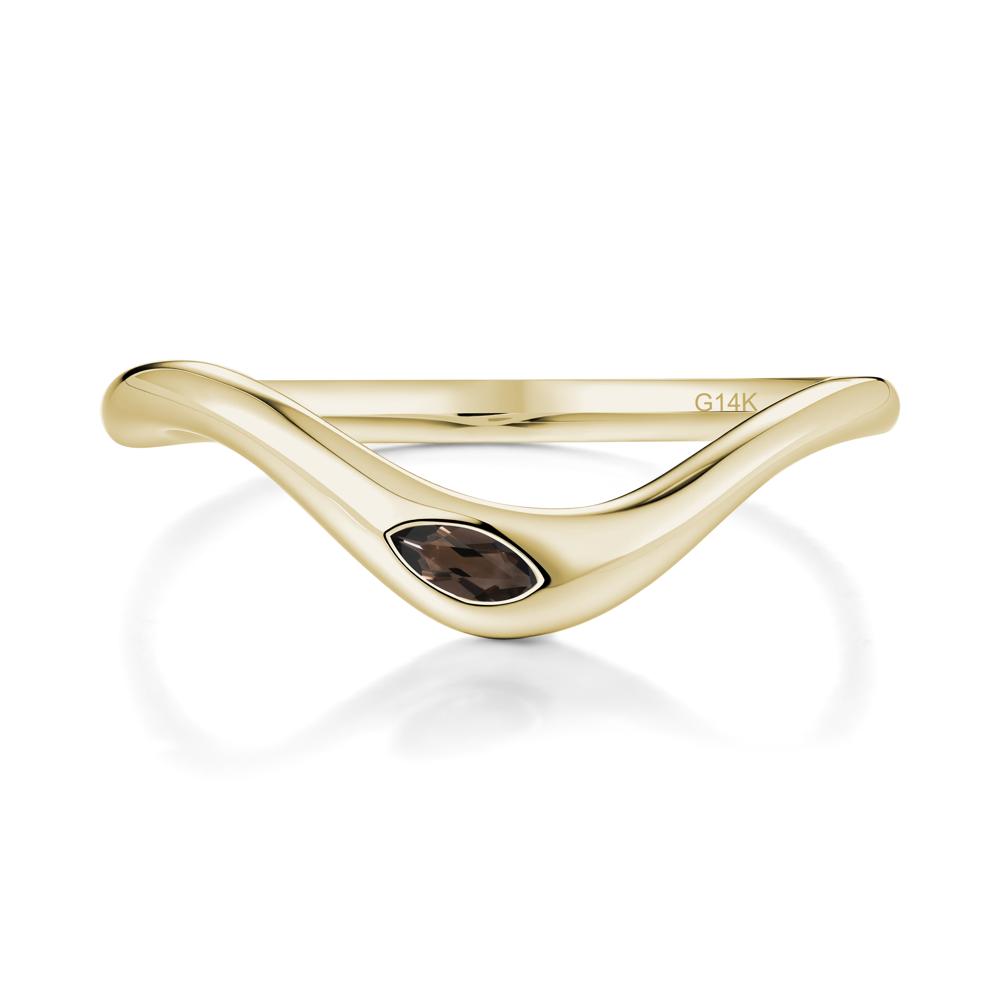 Flow Marquise Cut Smoky Quartz Ring - LUO Jewelry #metal_14k yellow gold