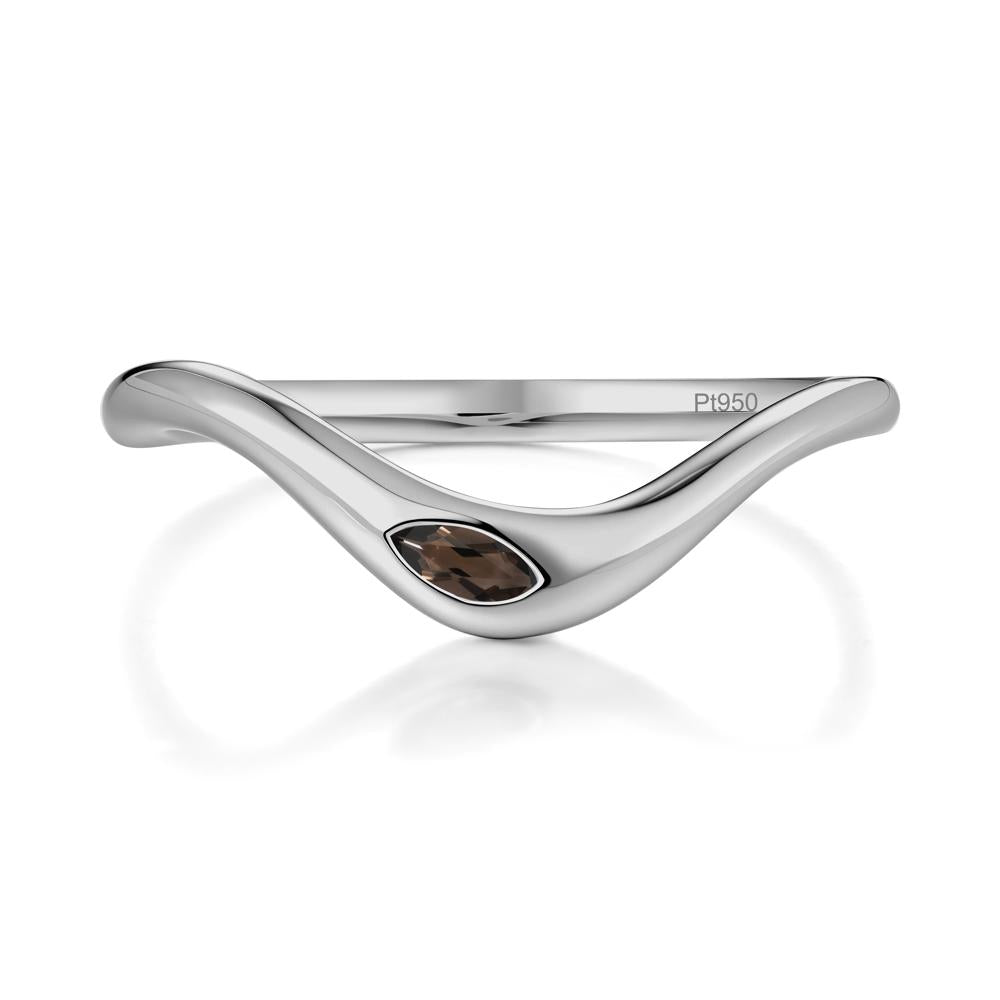 Flow Marquise Cut Smoky Quartz Ring - LUO Jewelry #metal_platinum