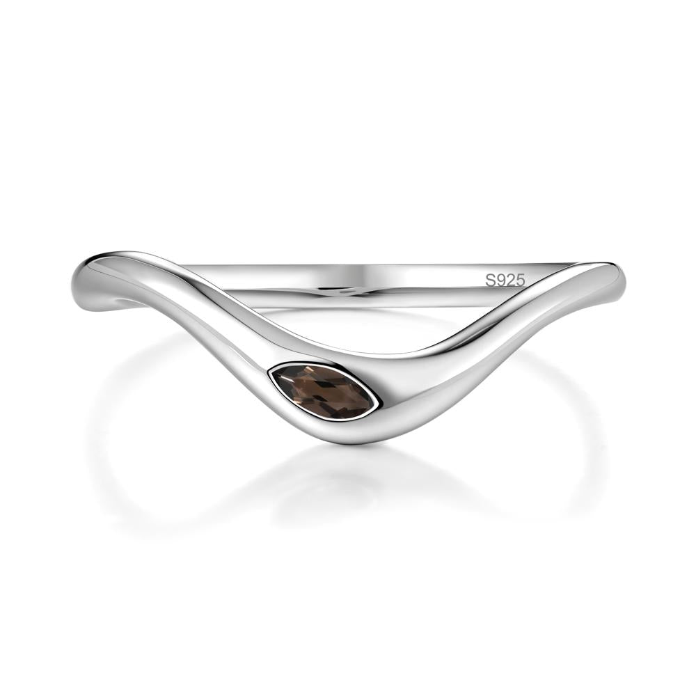 Flow Marquise Cut Smoky Quartz Ring - LUO Jewelry #metal_sterling silver