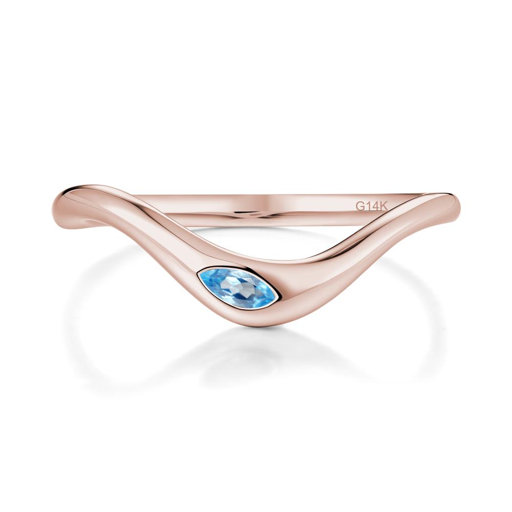 Flow Marquise Cut Swiss Blue Topaz Ring - LUO Jewelry #metal_14k rose gold