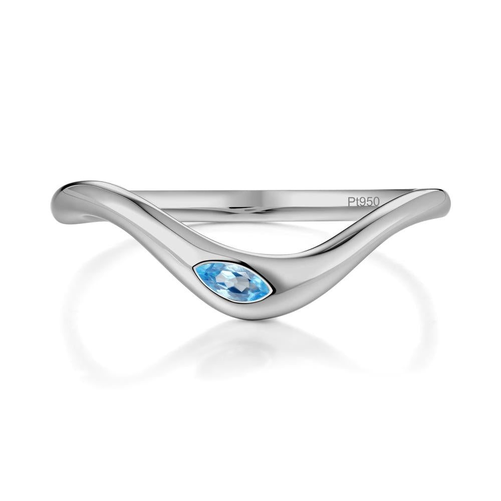 Flow Marquise Cut Swiss Blue Topaz Ring - LUO Jewelry #metal_platinum
