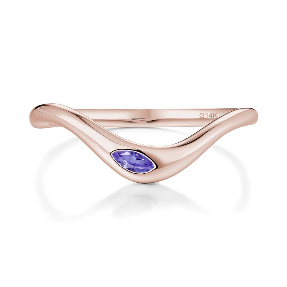 Tanzanite Flow Stackable Nesting Ring - LUO Jewelry #metal_14k rose gold
