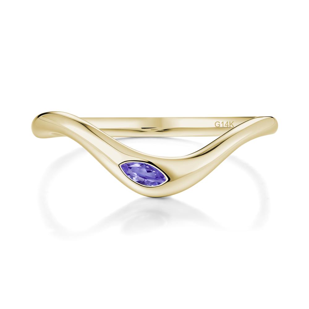 Tanzanite Flow Stackable Nesting Ring - LUO Jewelry #metal_14k yellow gold