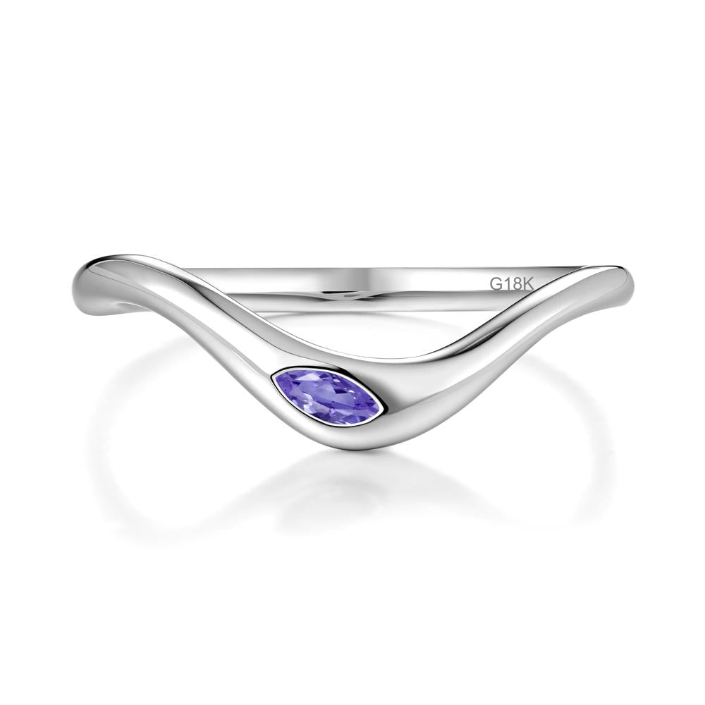 Tanzanite Flow Stackable Nesting Ring - LUO Jewelry #metal_18k white gold