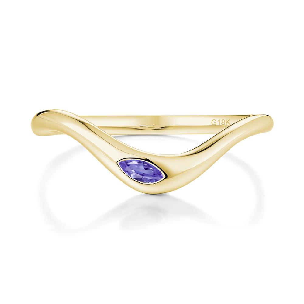 Tanzanite Flow Stackable Nesting Ring - LUO Jewelry #metal_18k yellow gold