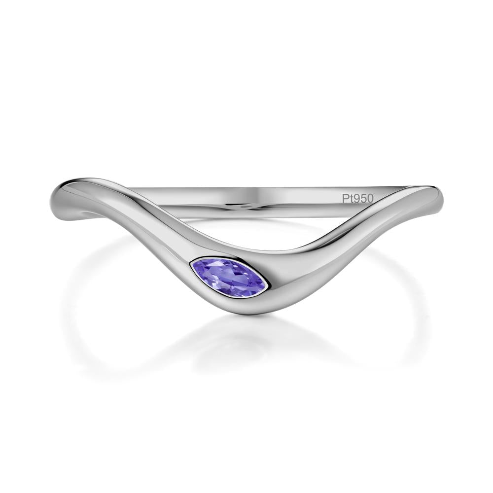 Tanzanite Flow Stackable Nesting Ring - LUO Jewelry #metal_platinum