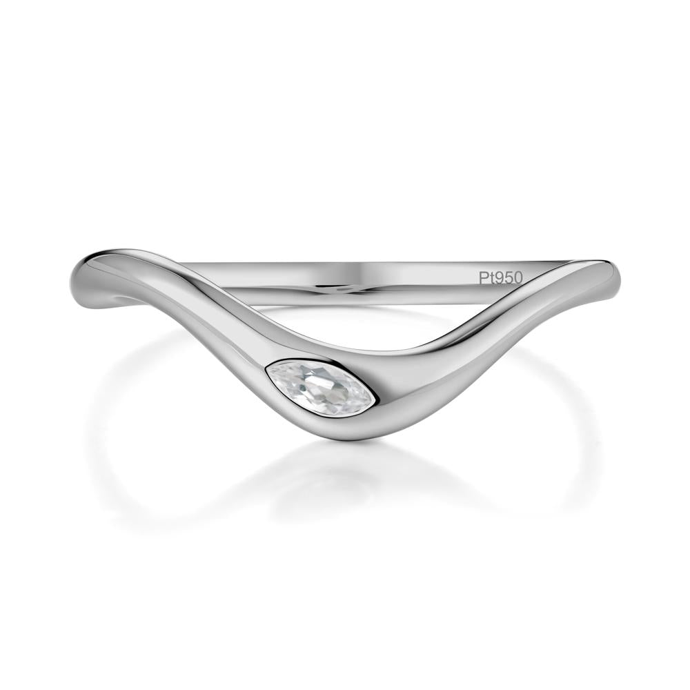 Marquise Cut White Topaz Nesting Ring - LUO Jewelry #metal_platinum