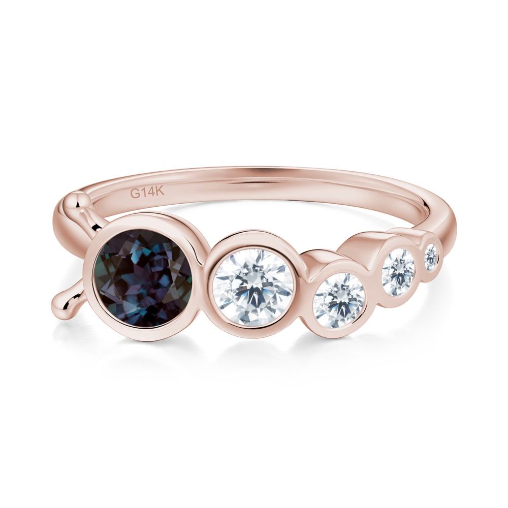 Round Alexandrite Bubble Ring - LUO Jewelry #metal_14k rose gold