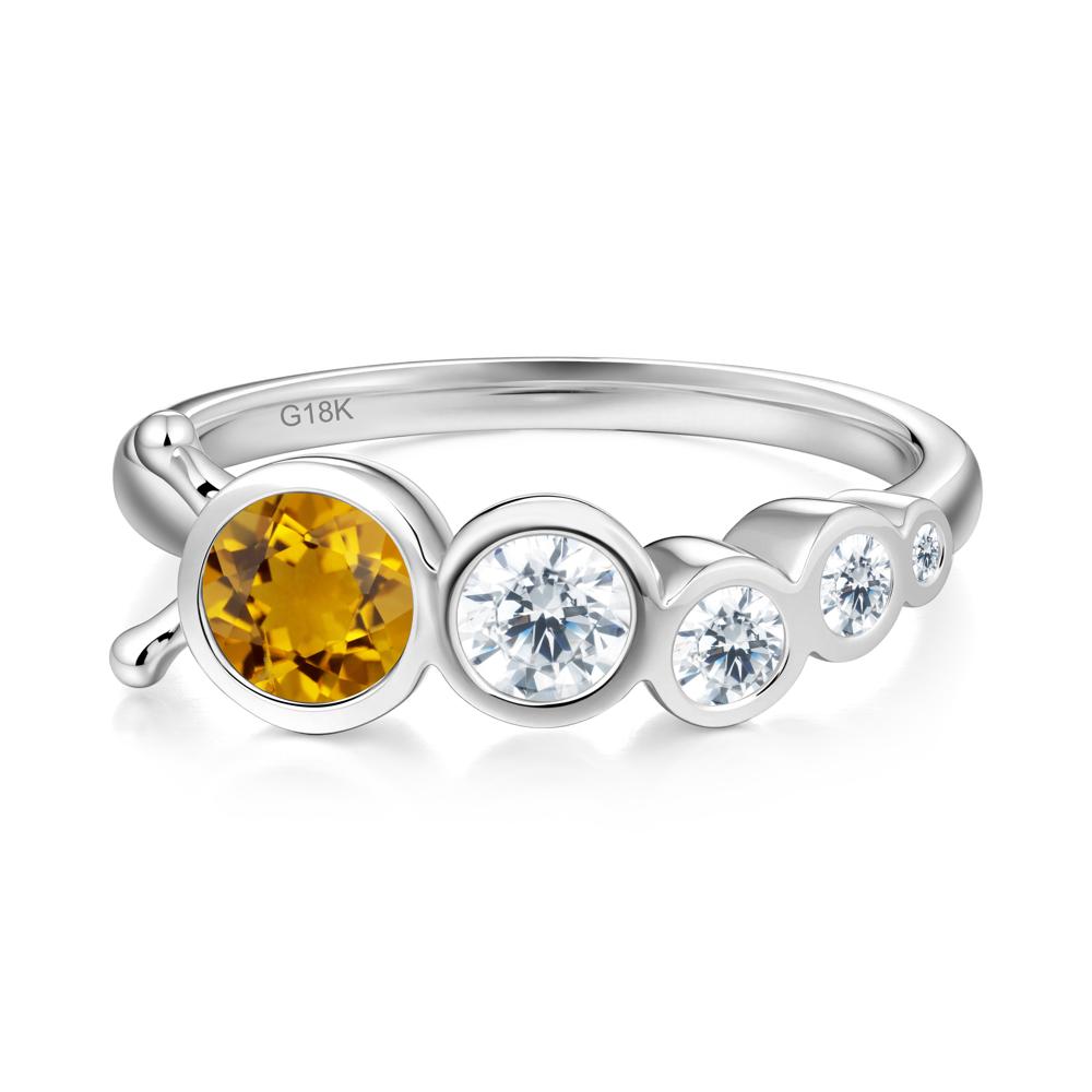 Round Citrine Bubble Ring - LUO Jewelry #metal_18k white gold