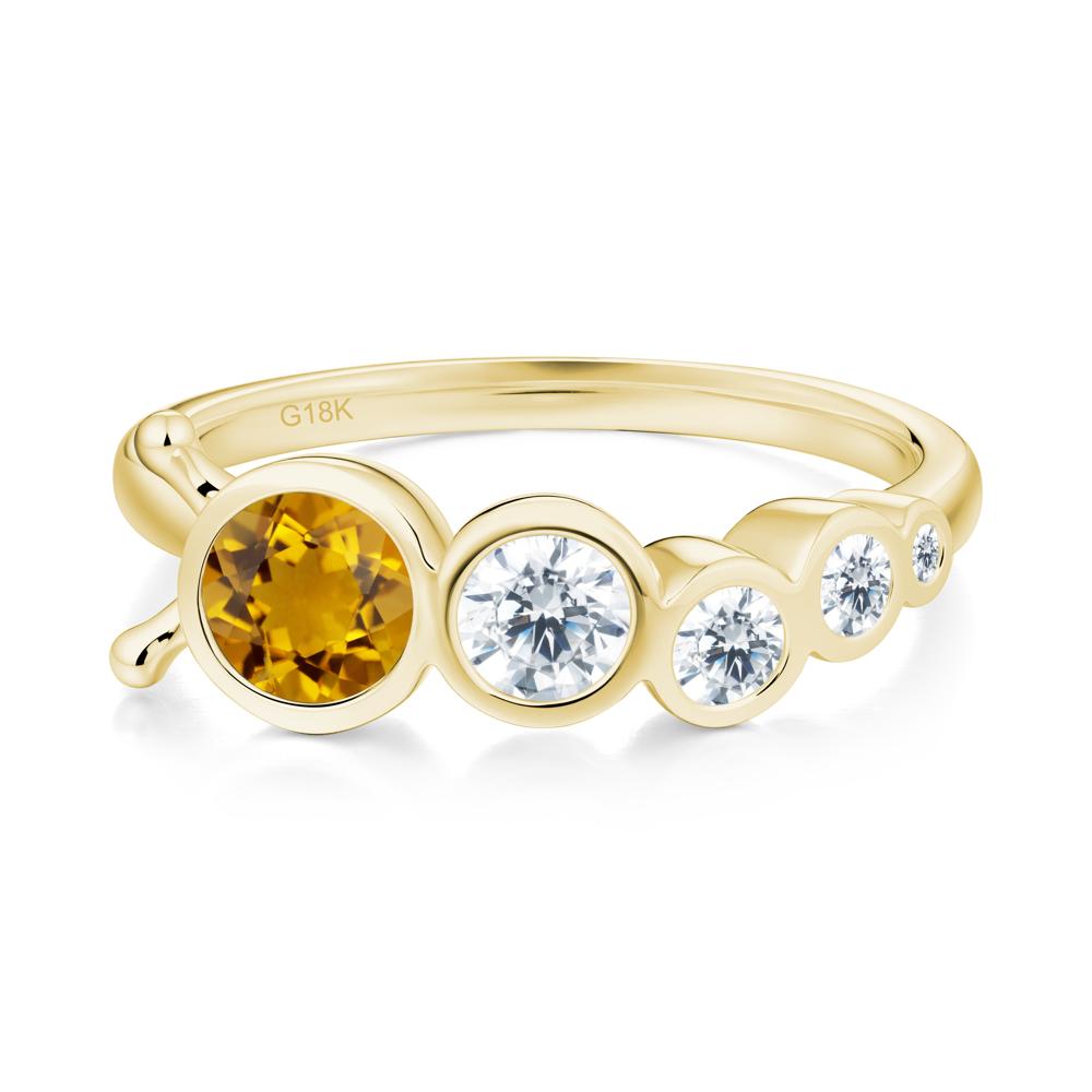 Round Citrine Bubble Ring - LUO Jewelry #metal_18k yellow gold