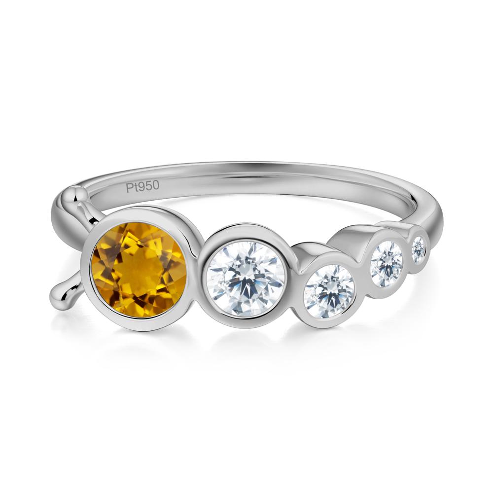 Round Citrine Bubble Ring - LUO Jewelry #metal_platinum