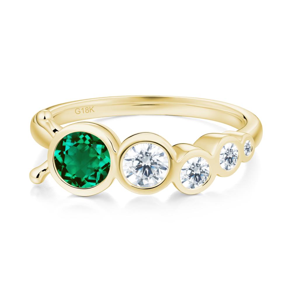 Round Emerald Bubble Ring - LUO Jewelry #metal_18k yellow gold