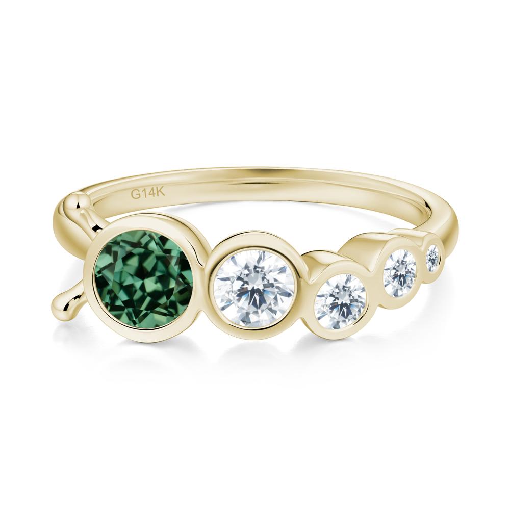 Round Green Sapphire Bubble Ring - LUO Jewelry #metal_14k yellow gold