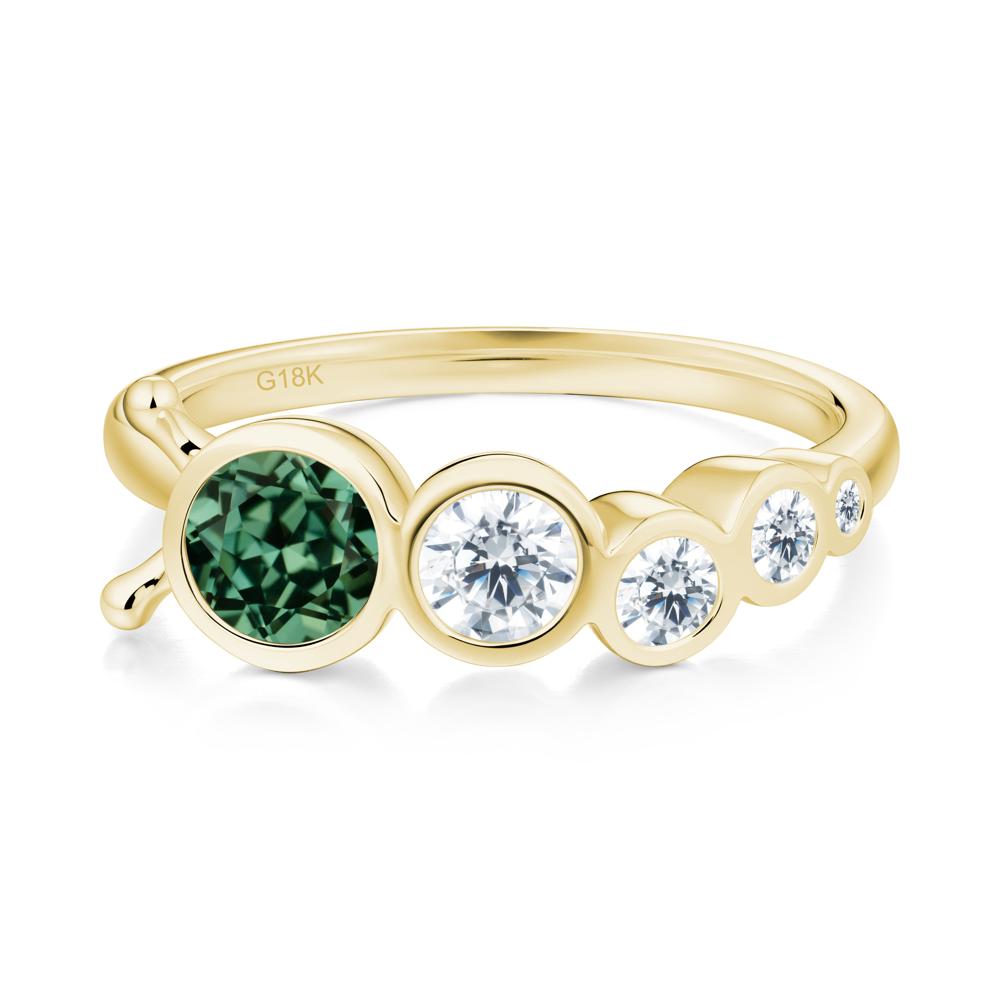 Round Green Sapphire Bubble Ring - LUO Jewelry #metal_18k yellow gold