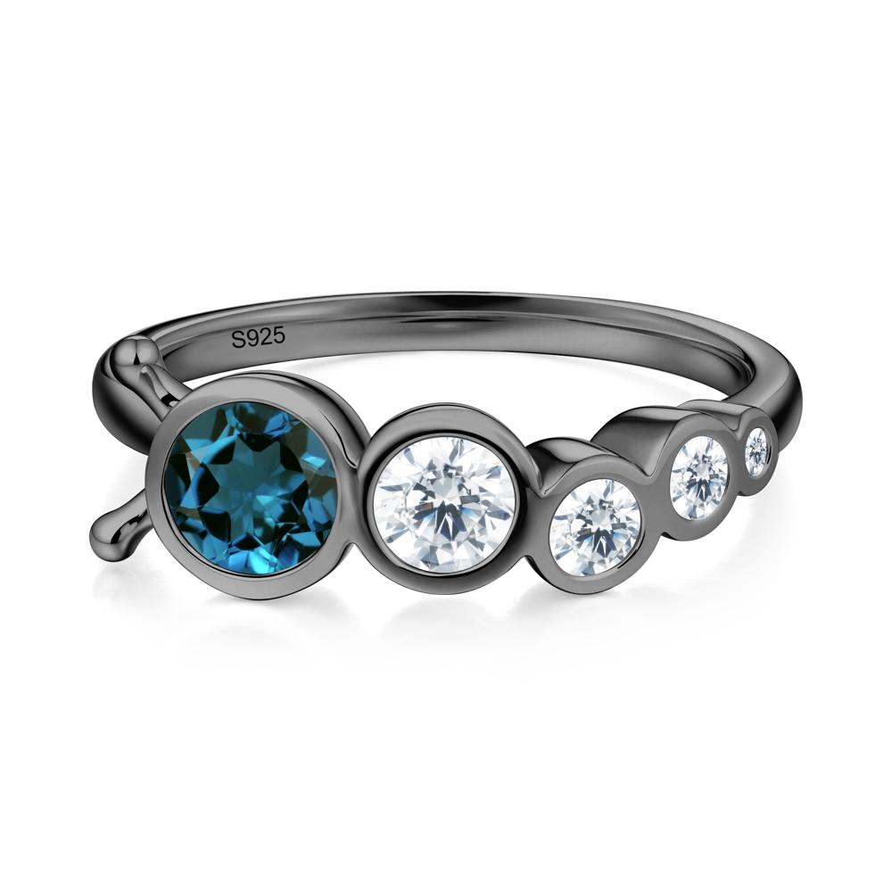Animal Inspired London Blue Topaz Ring - LUO Jewelry #metal_black finish sterling silver