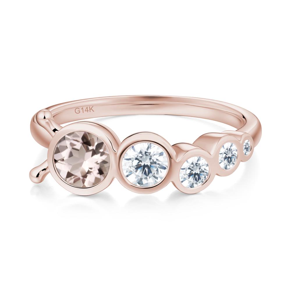 Five-Stone Graduated Bezel Morganite Ring - LUO Jewelry #metal_14k rose gold