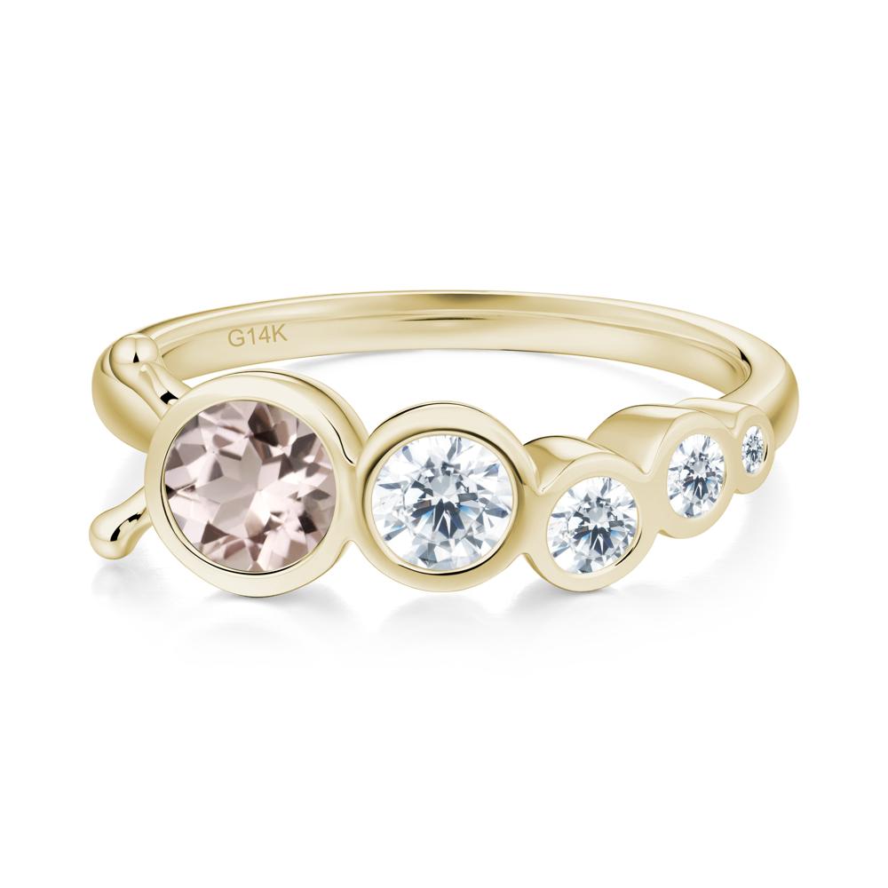 Five-Stone Graduated Bezel Morganite Ring - LUO Jewelry #metal_14k yellow gold