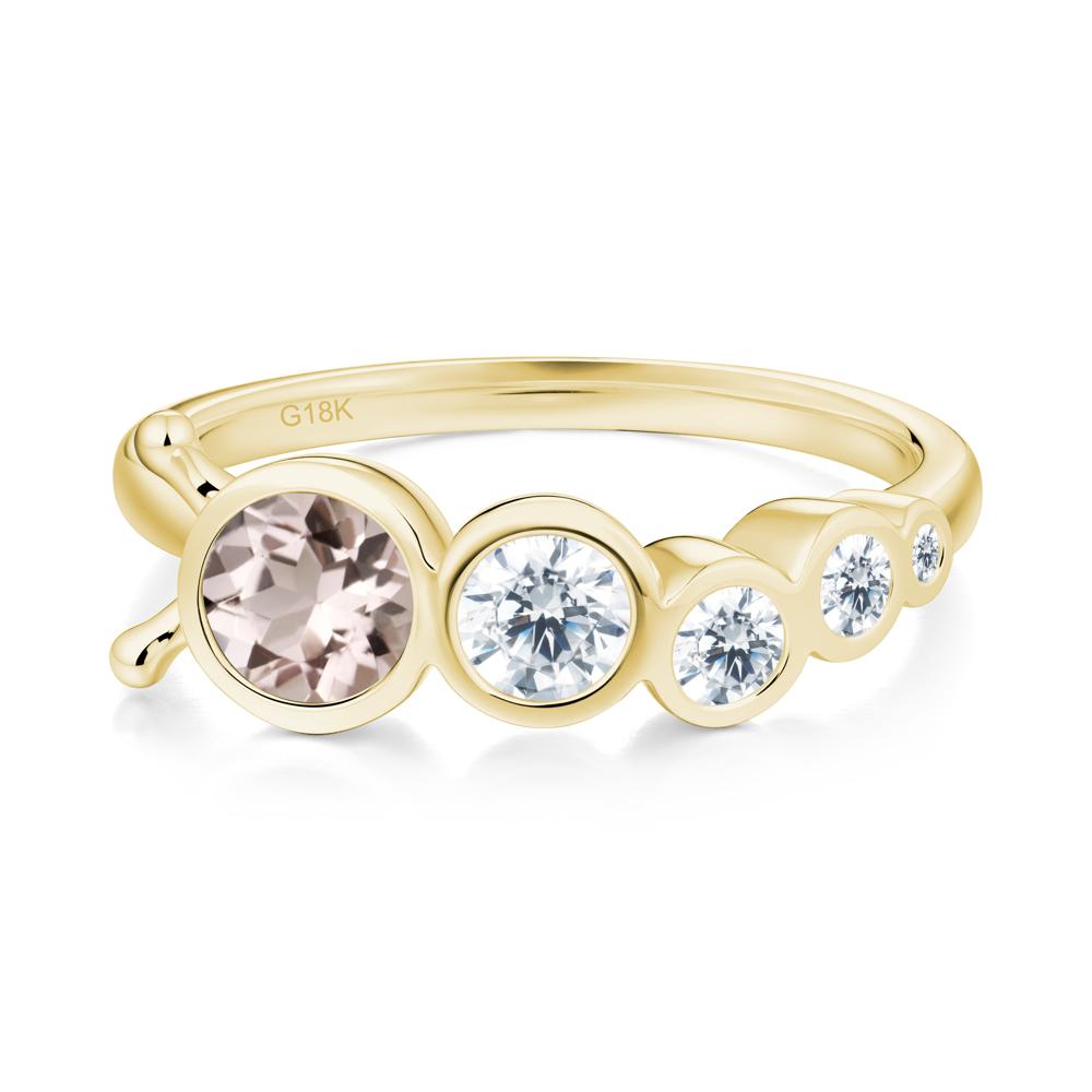 Five-Stone Graduated Bezel Morganite Ring - LUO Jewelry #metal_18k yellow gold