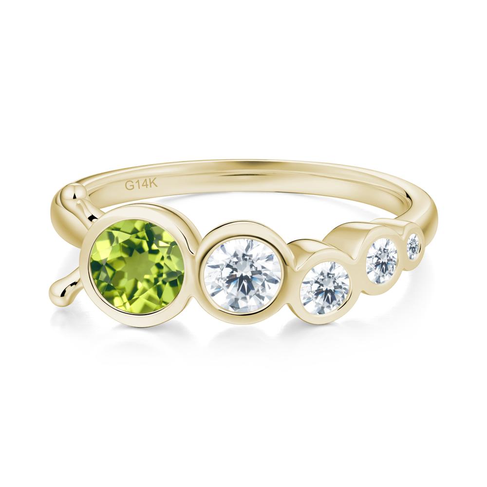 Round Peridot Bubble Ring - LUO Jewelry #metal_14k yellow gold