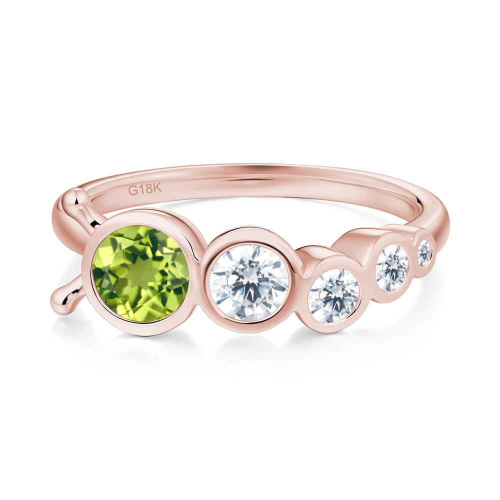 Round Peridot Bubble Ring - LUO Jewelry #metal_18k rose gold