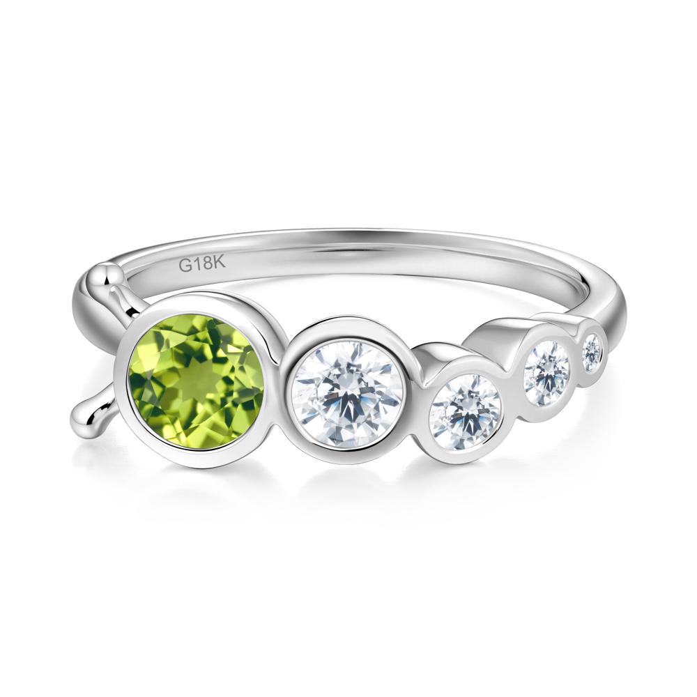 Round Peridot Bubble Ring - LUO Jewelry #metal_18k white gold