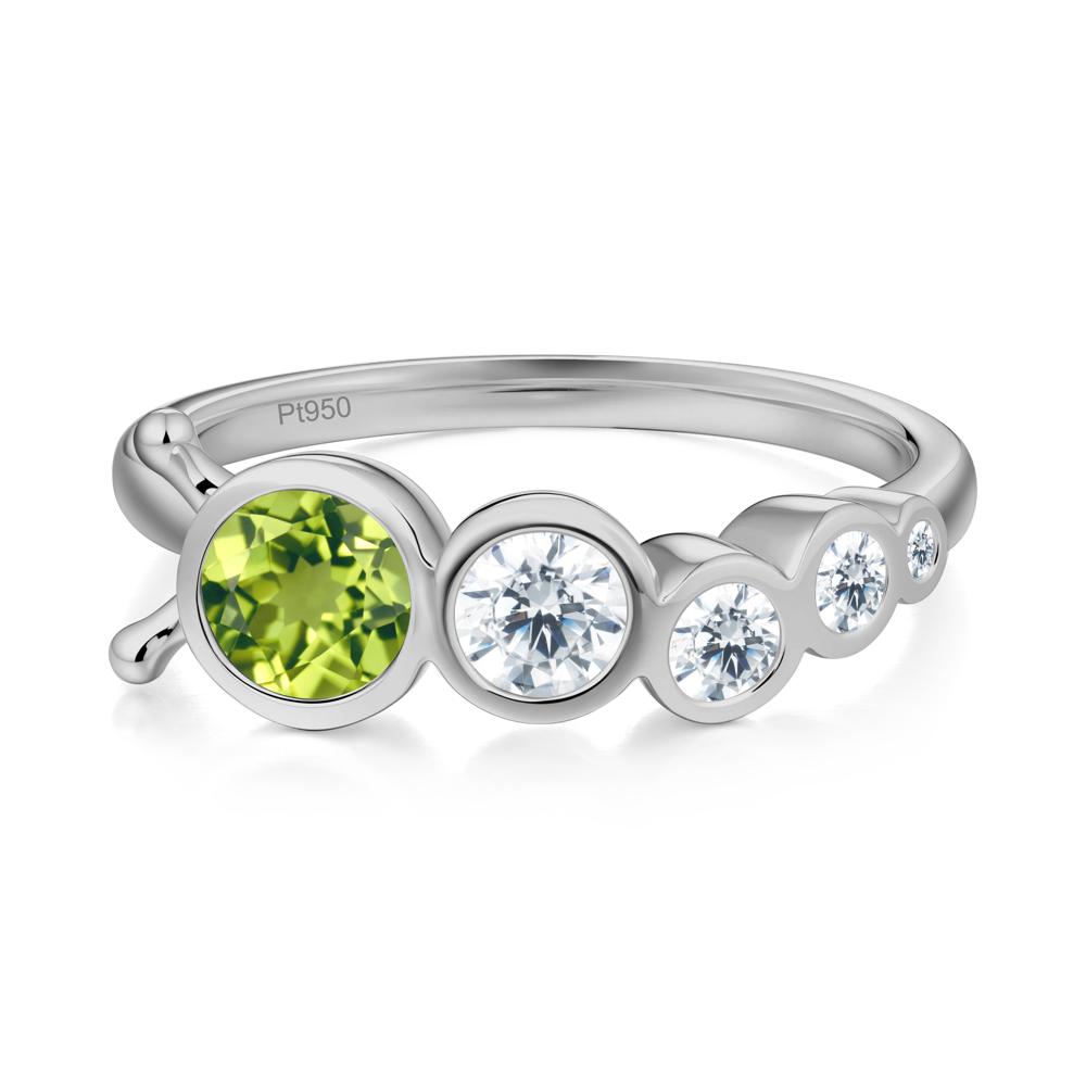 Round Peridot Bubble Ring - LUO Jewelry #metal_platinum