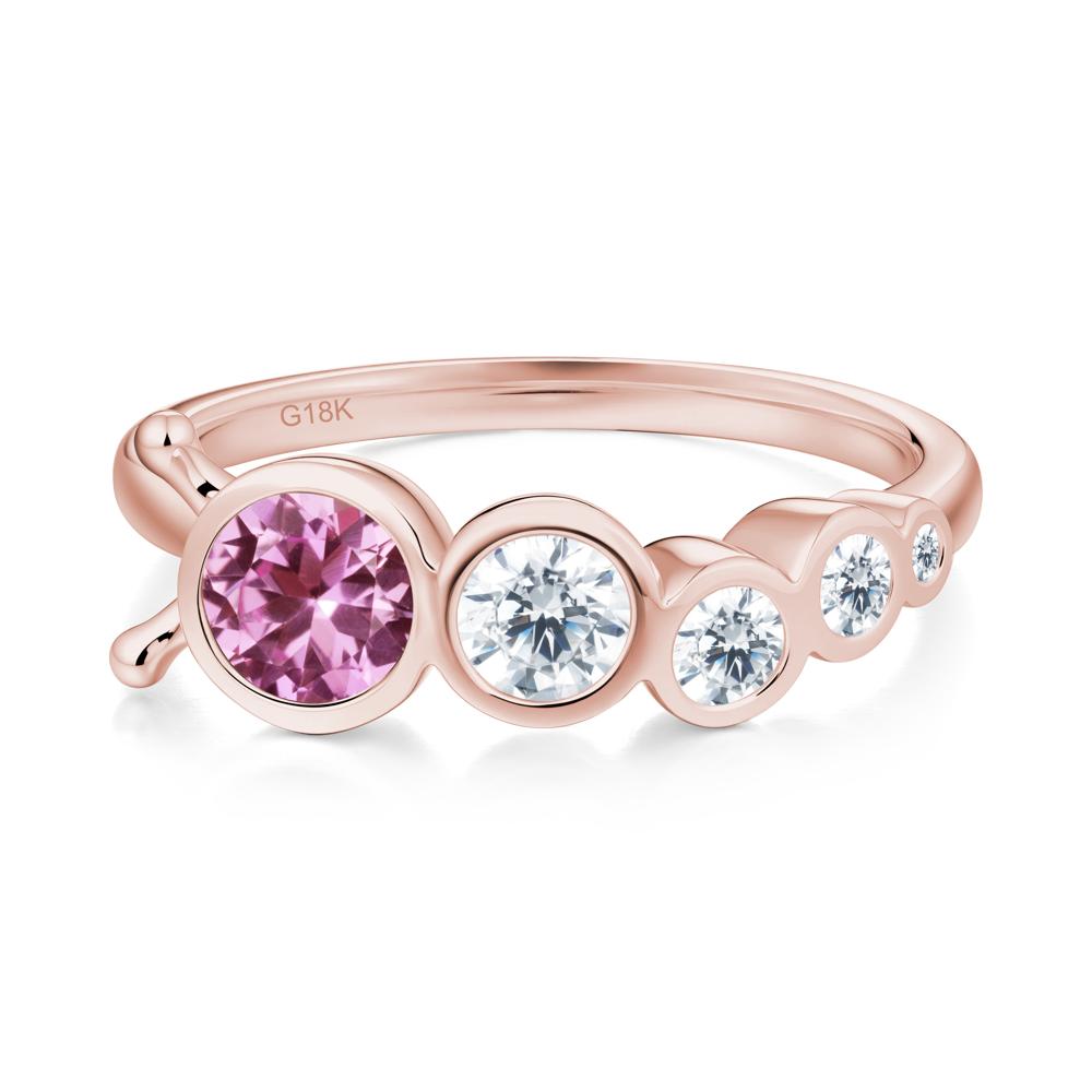 Five-Stone Graduated Bezel Pink Sapphire Ring - LUO Jewelry #metal_18k rose gold