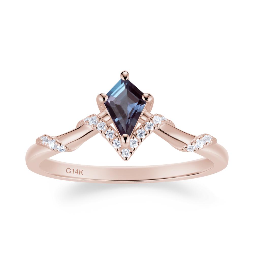 Celestial Kite Cut Alexandrite Promise Ring - LUO Jewelry #metal_14k rose gold