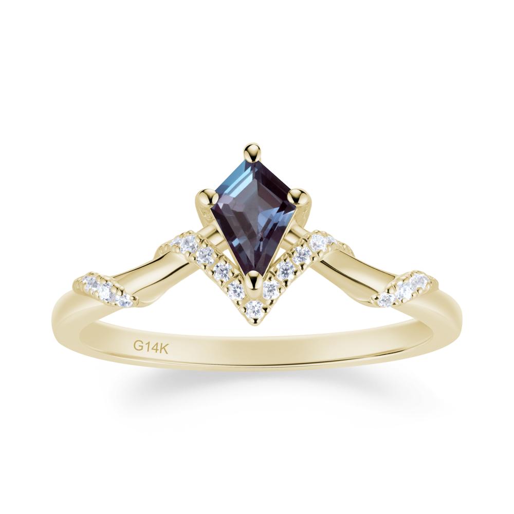 Celestial Kite Cut Alexandrite Promise Ring - LUO Jewelry #metal_14k yellow gold