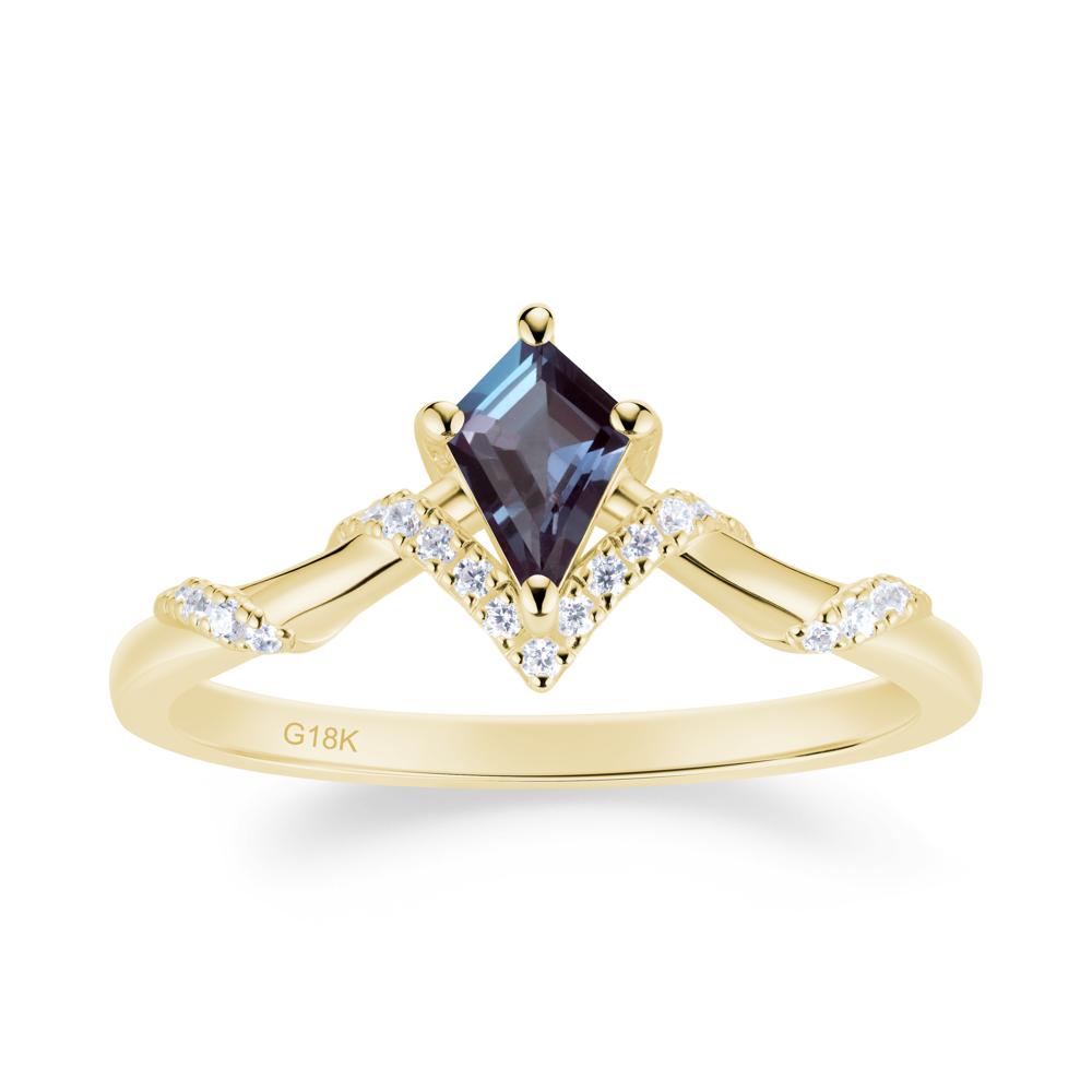 Celestial Kite Cut Alexandrite Promise Ring - LUO Jewelry #metal_18k yellow gold
