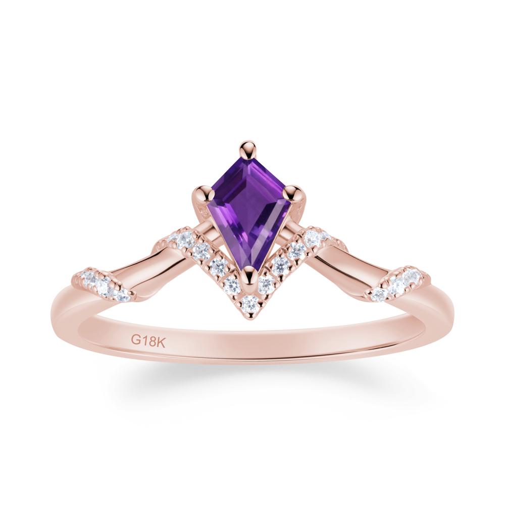 Celestial Kite Cut Amethyst Promise Ring - LUO Jewelry #metal_18k rose gold