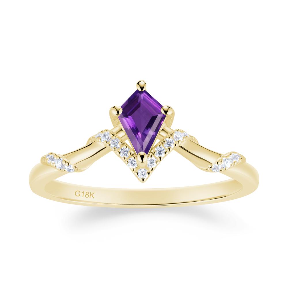 Celestial Kite Cut Amethyst Promise Ring - LUO Jewelry #metal_18k yellow gold
