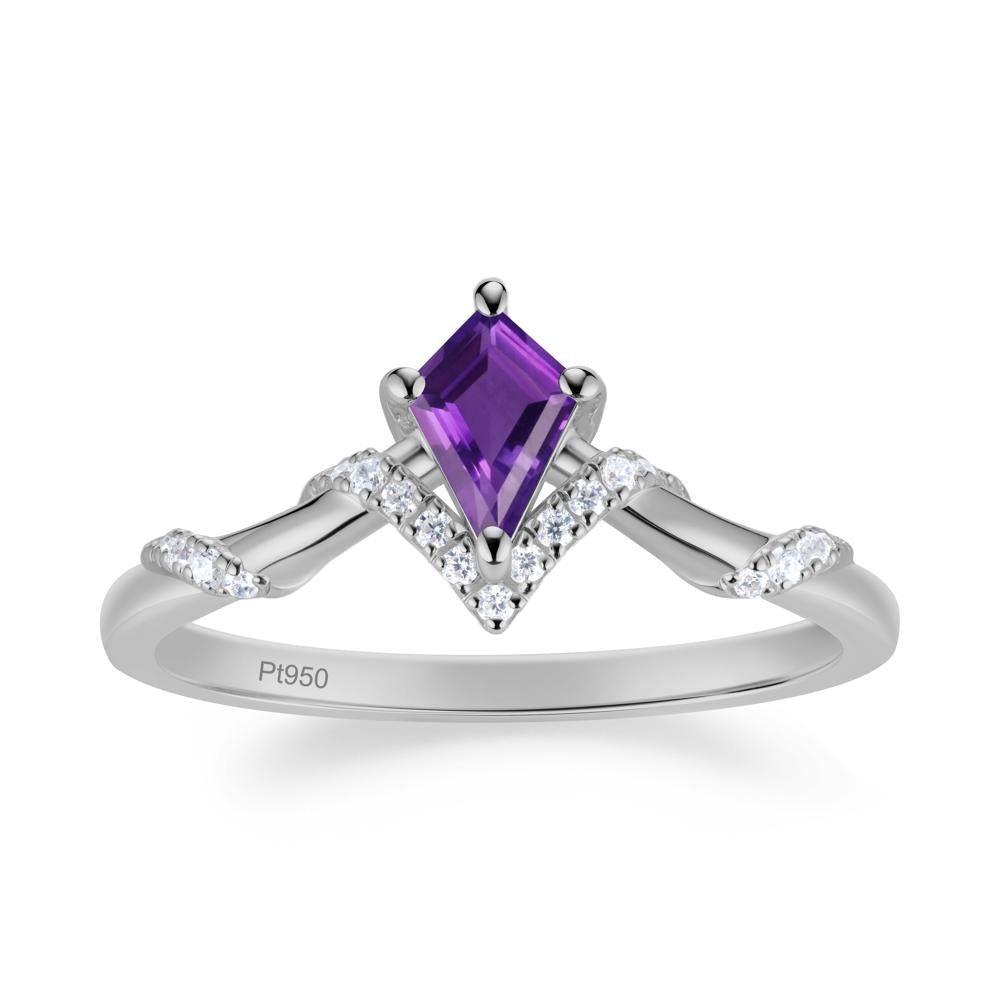 Celestial Kite Cut Amethyst Promise Ring - LUO Jewelry #metal_platinum