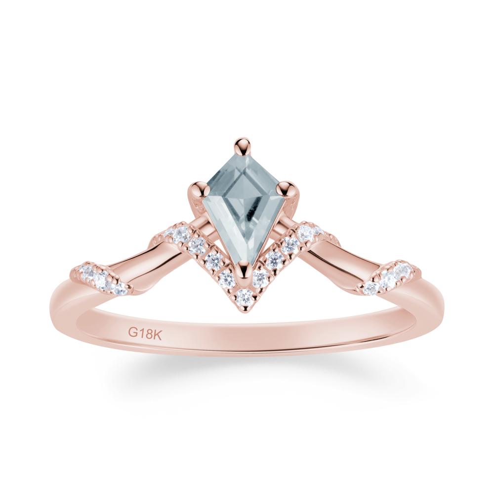 Celestial Kite Cut Aquamarine Promise Ring - LUO Jewelry #metal_18k rose gold