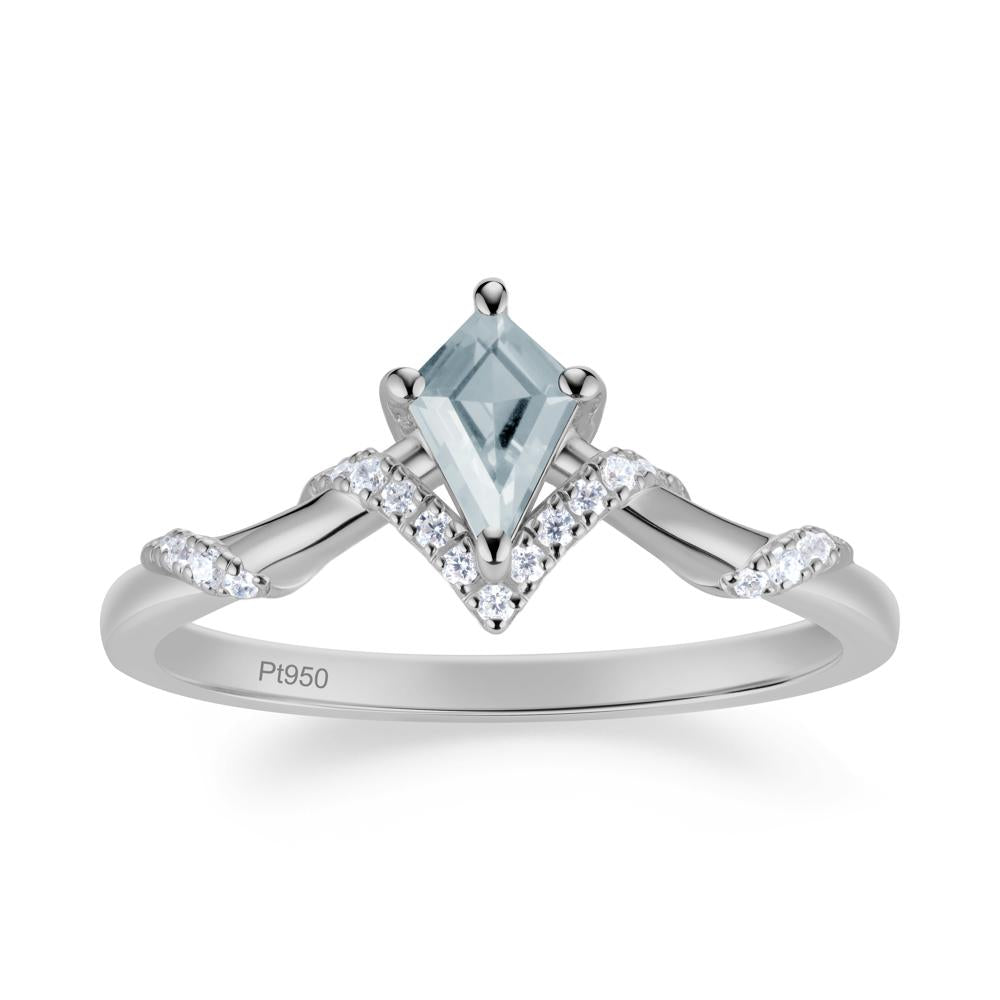 Celestial Kite Cut Aquamarine Promise Ring - LUO Jewelry #metal_platinum